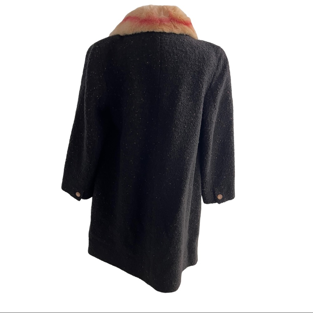 Cole Haan Wool Rabbit Fur Coat - Picture 3 of 6